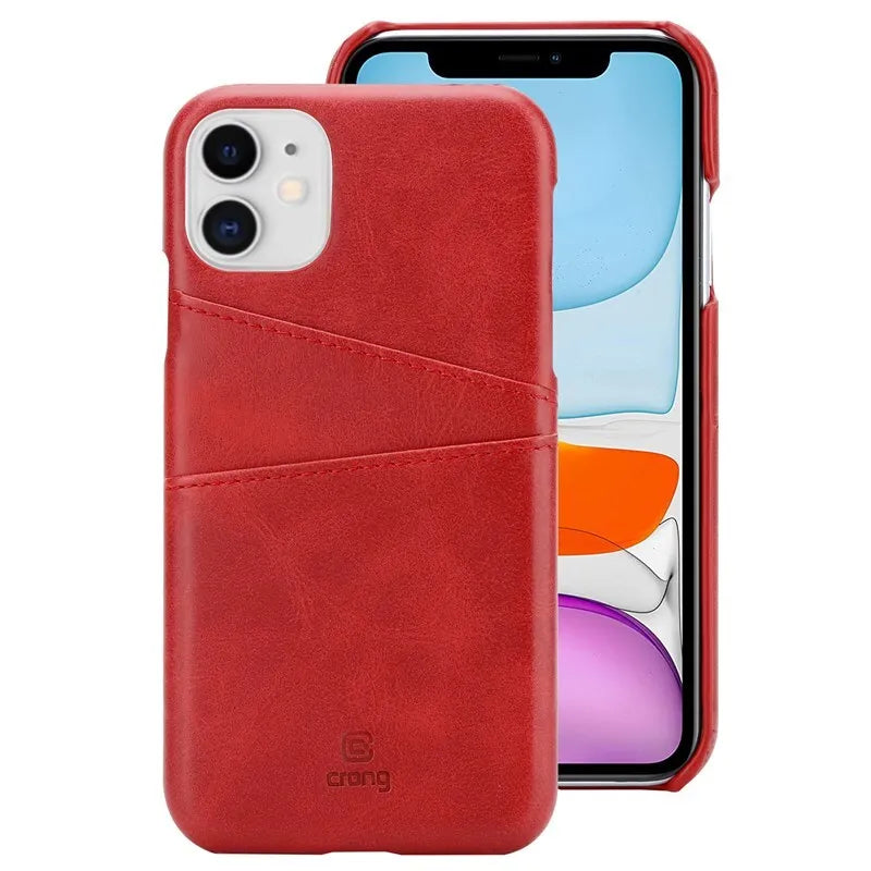 Crong Neat Cover - iPhone 11 Pro dėklas su kišenėmis (Raudonas)