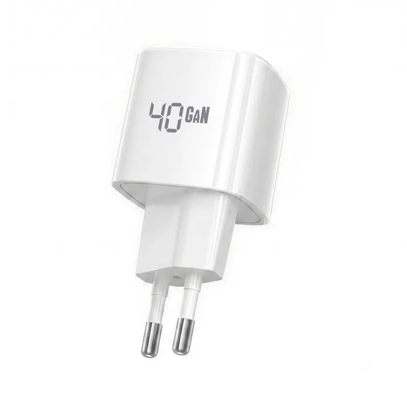 Crong NEO GaN įkroviklis - 40W USB-C PD įkroviklis su AVS (baltas)