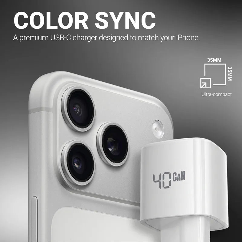 Crong NEO GaN įkroviklis - 40W USB-C PD įkroviklis su AVS (baltas)