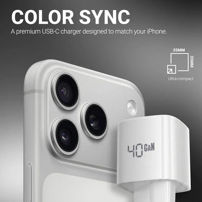 Crong NEO GaN įkroviklis - 40W USB-C PD įkroviklis su AVS (baltas)