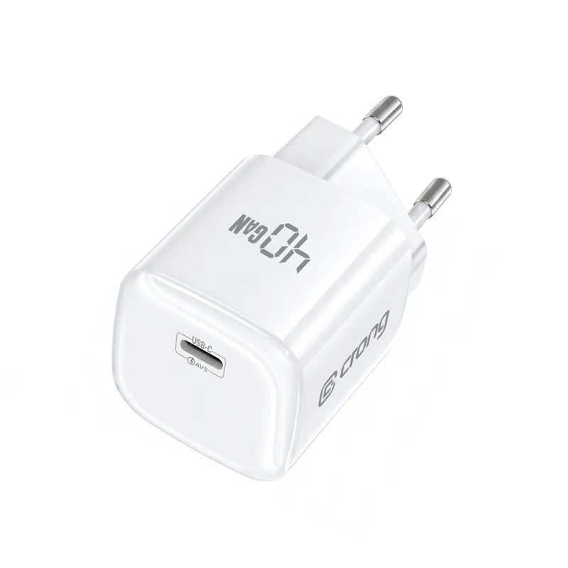Crong NEO GaN įkroviklis - 40W USB-C PD įkroviklis su AVS (baltas)