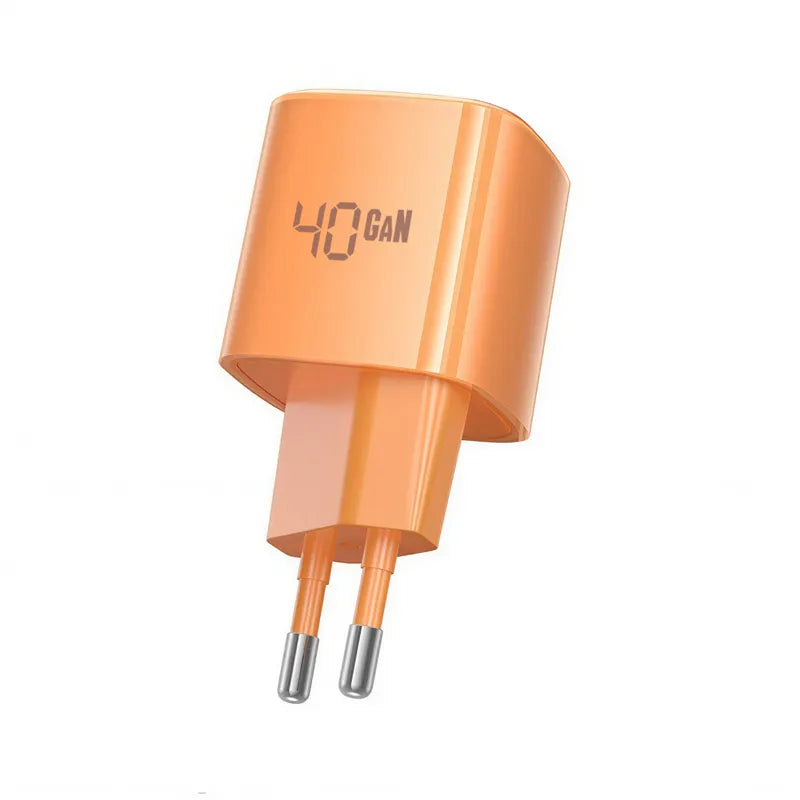 Crong NEO GaN įkroviklis - 40W USB-C PD įkroviklis su AVS (oranžinis)