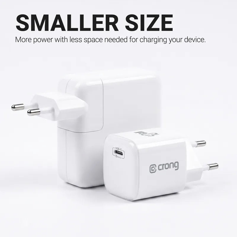 Crong NEO GaN įkroviklis - 40W USB-C PD įkroviklis su AVS (oranžinis)