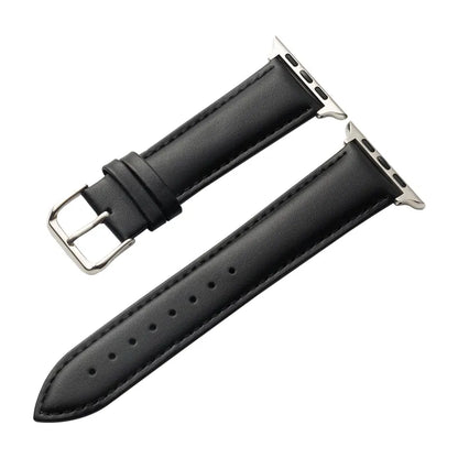 Crong Noble Band - natūralios odos apyrankė Apple Watch 44/45/46/49 mm (juoda)