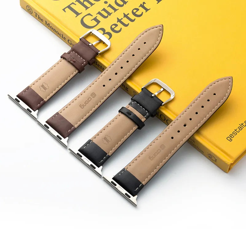 Crong Noble Band – natūralios odos dirželis Apple Watch 38/40/41/42 mm (Mocha)