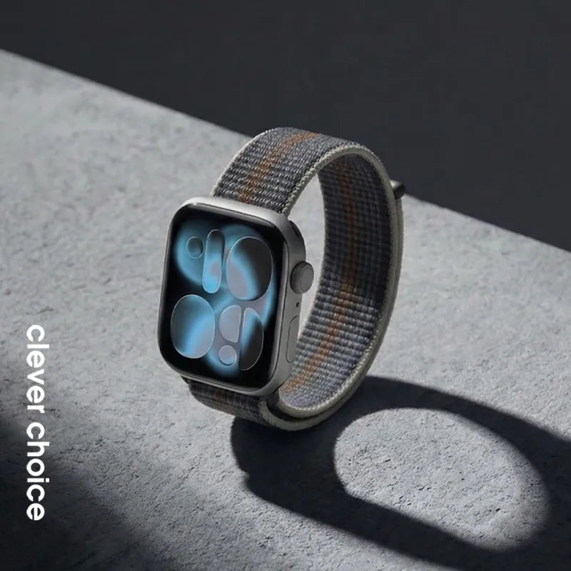 Crong Nylon - Sportinė apyrankė, skirta Apple Watch 38/40/41/42 mm (Midnight Run)