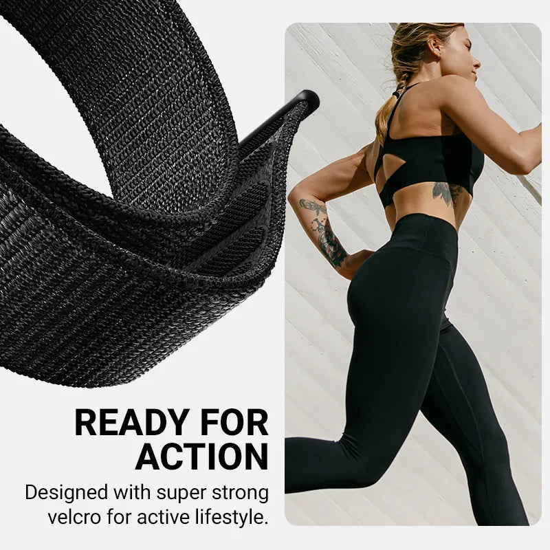Crong Nylon - Sportinė apyrankė, skirta Apple Watch 38/40/41/42 mm (Midnight Run)