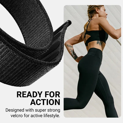 Crong Nylon - Sportinė apyrankė, skirta Apple Watch 38/40/41/42 mm (Midnight Run)