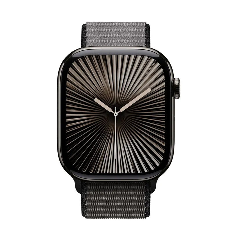 Crong Nylon - sportinė apyrankė, skirta „Apple Watch“ 44/45/46/49 mm (naktinė pilka)
