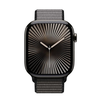 Crong Nylon - sportinė apyrankė, skirta „Apple Watch“ 44/45/46/49 mm (naktinė pilka)