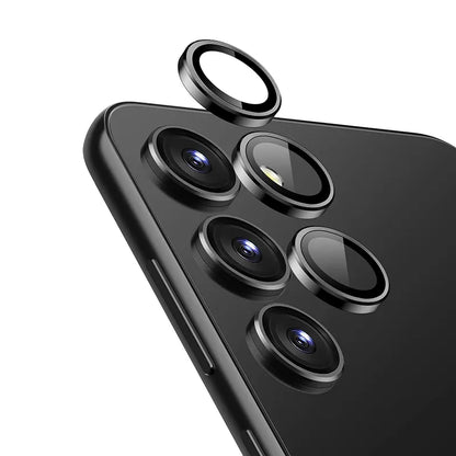 Crong objektyvo žiedas – grūdintas stiklas, skirtas Samsung Galaxy S24 kameros objektyvui (juodas)