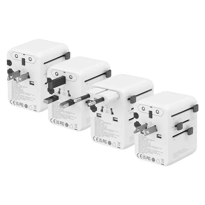 Crong One World kelioninis adapteris – universalus GaN kelioninis adapteris 45W UK/EU/US/AU (baltas)