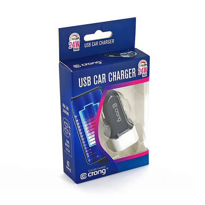 Crong Power automobilinis įkroviklis 24W - Automobilinis įkroviklis 2xUSB 2.4A (aliuminis)