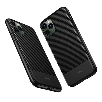 Crong Prestige Carbon dėklas – iPhone 11 Pro dėklas (juodas)
