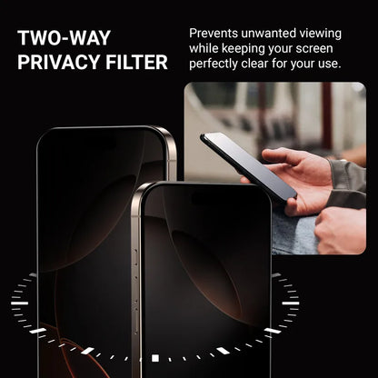 Crong Privacy 3D Armor Glass - Grūdintas apsauginis stiklas iPhone 17 Pro Max / iPhone 16 Pro Max