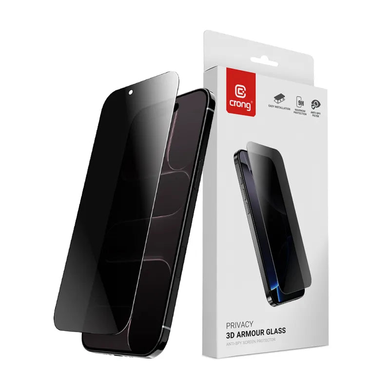 Crong Privacy 3D Armor Glass - Grūdintas privatumo stiklas, skirtas iPhone Air