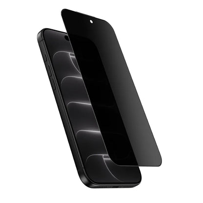 Crong Privacy 3D Armour Glass – grūdinto stiklo ekrano apsauga su privatumo filtru, skirta iPhone 18 Pro Max