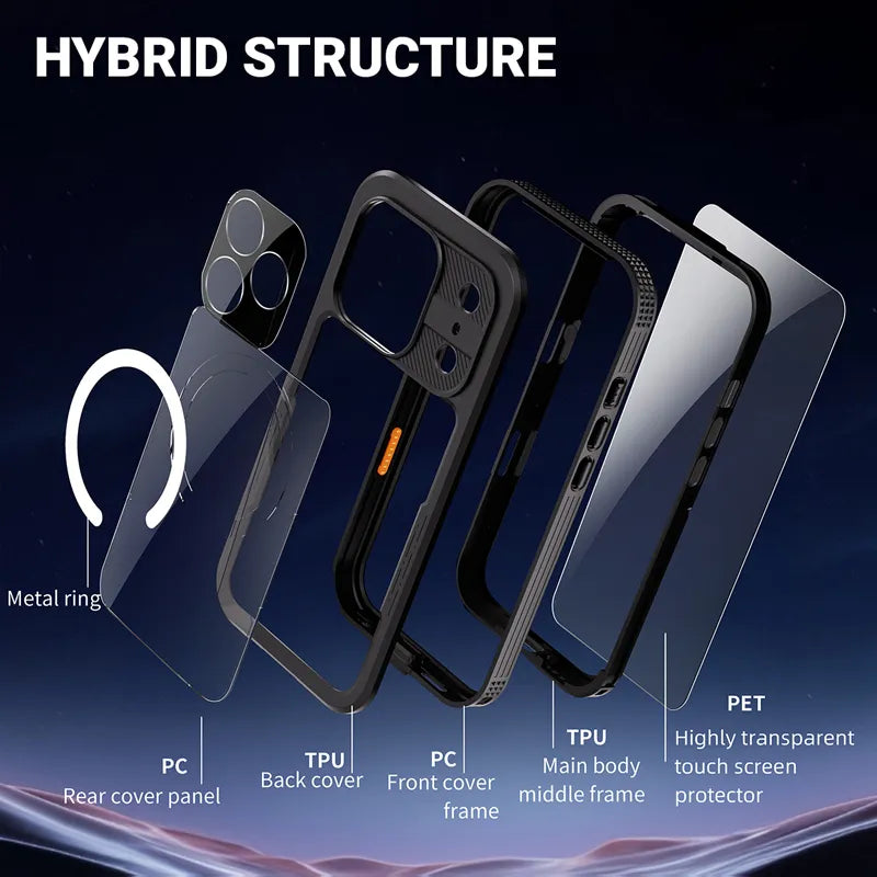 Crong Seal Cover – IP68 atsparus vandeniui dėklas, skirtas iPhone 16 Pro (juodas)
