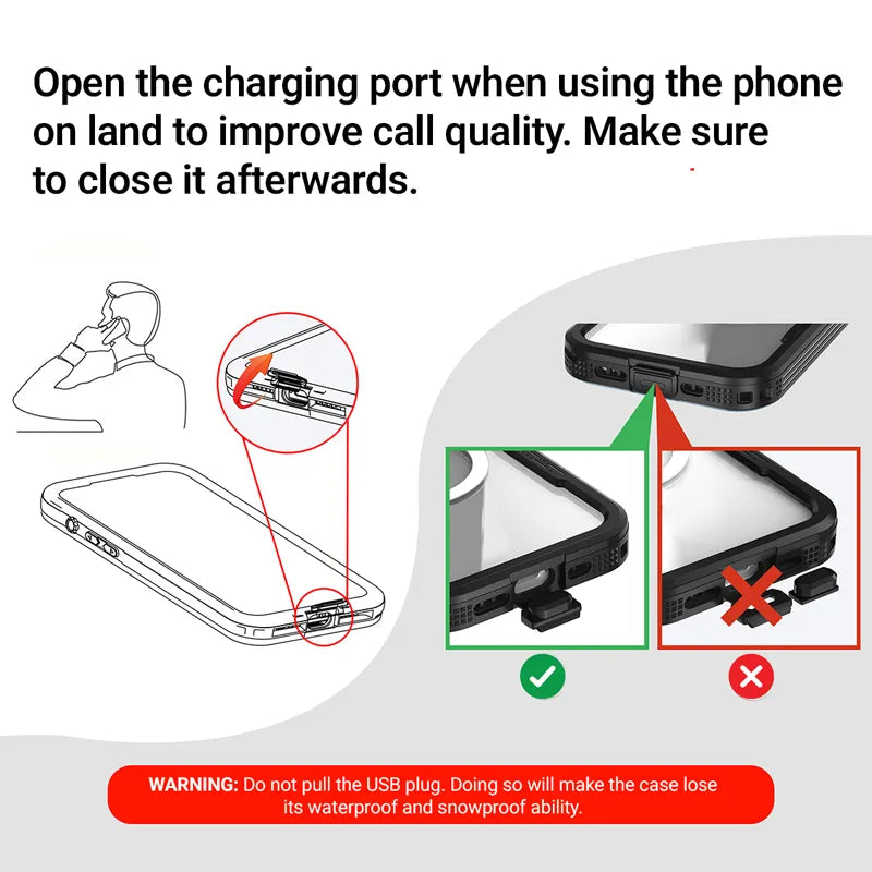 Crong Seal Cover – IP68 atsparus vandeniui dėklas, skirtas iPhone 16 Pro (juodas)