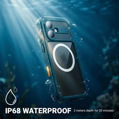 Crong Seal Cover – IP68 atsparus vandeniui dėklas, skirtas iPhone 16 Pro (juodas)