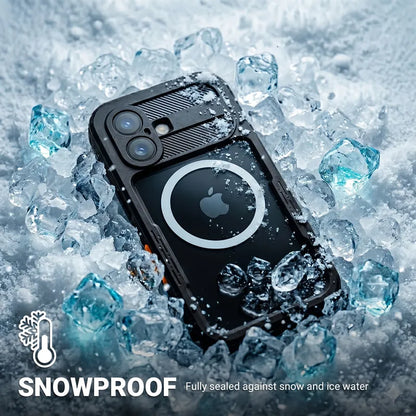 Crong Seal Cover – IP68 atsparus vandeniui dėklas, skirtas iPhone 17 (juodas)