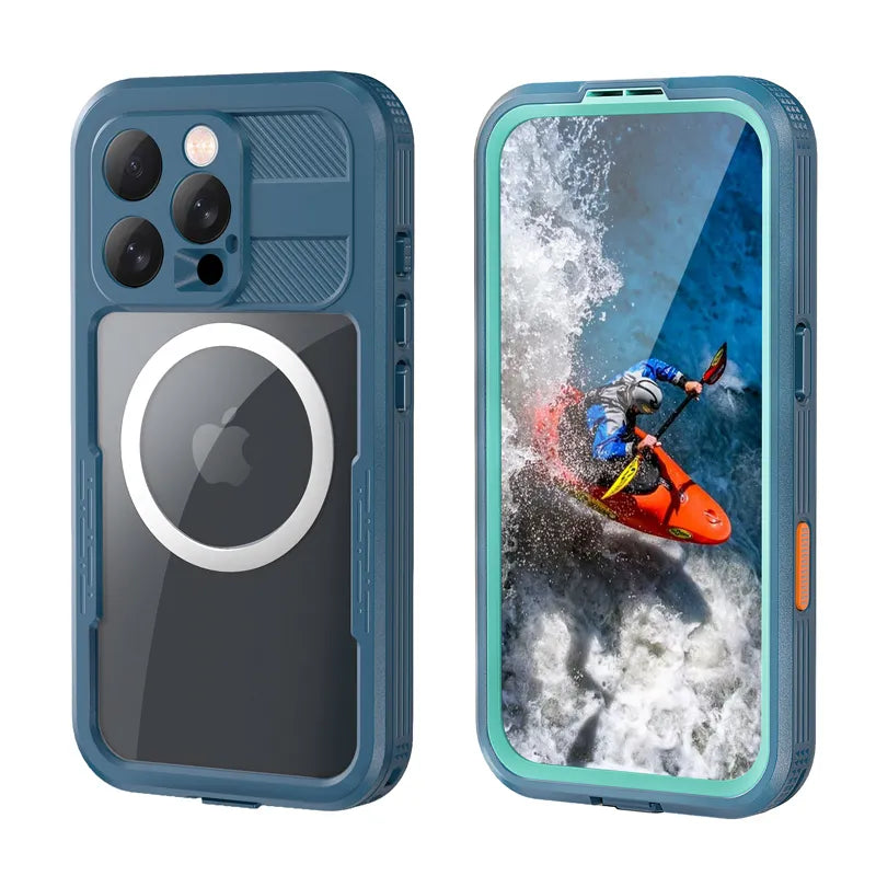 Crong Seal Cover – IP68 vandeniui atsparus dėklas, skirtas iPhone 16 Pro (Marine)