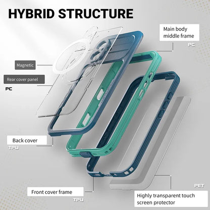 Crong Seal Cover – IP68 vandeniui atsparus dėklas skirtas iPhone 17 (jūrinės spalvos)