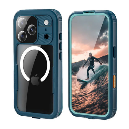 Crong Seal Cover – IP68 vandeniui atsparus dėklas, skirtas iPhone 17 Pro (jūrinis)