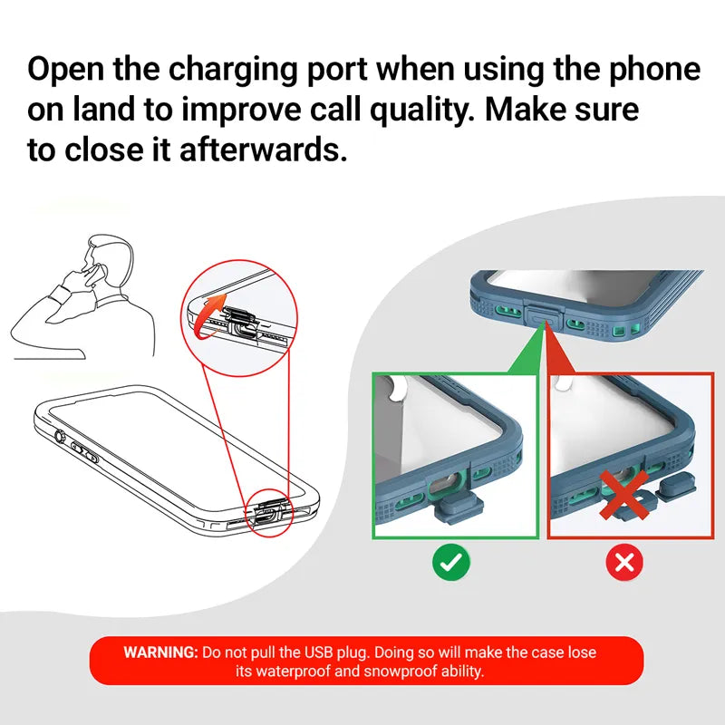 Crong Seal Cover – IP68 vandeniui atsparus dėklas, skirtas iPhone 17 Pro (jūrinis)