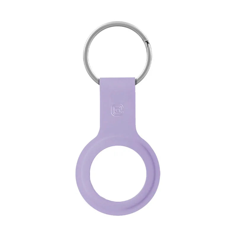 Crong silikoninis dėklas su raktų pakabuku – Apsauginis raktų pakabuko dėklas, skirtas Apple AirTag 1/2 (violetinis)
