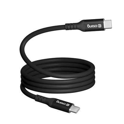 Crong Soft Link – 100W PD 5A USB-C į USB-C kabelis 120cm (juodas)