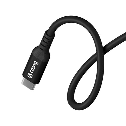 Crong Soft Link – 100W PD 5A USB-C į USB-C kabelis 25cm (juodas)