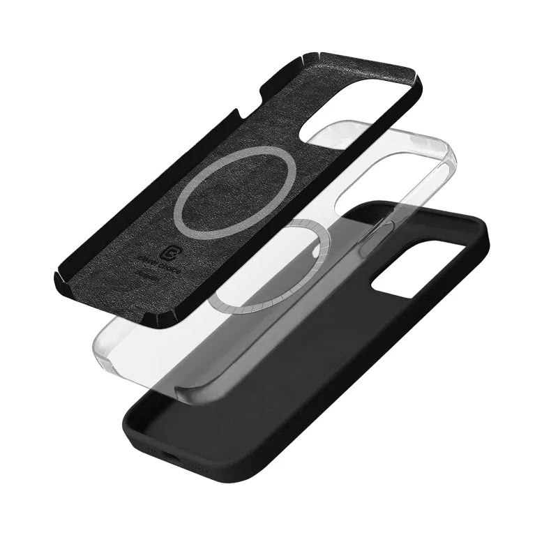 Crong Spalvos Apsauginis dėklas - iPhone 15 Pro Max MagSafe dėklas (Juodas)