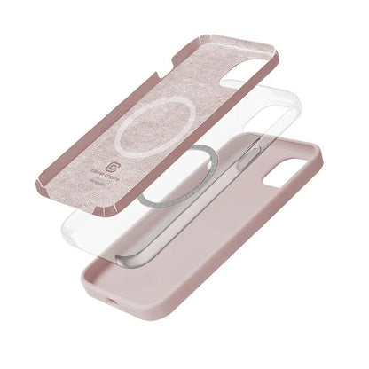 Crong Spalvos Dangtelis Magnetinis - iPhone 14 / iPhone 13 MagSafe dėklas (smėlio rožinė)
