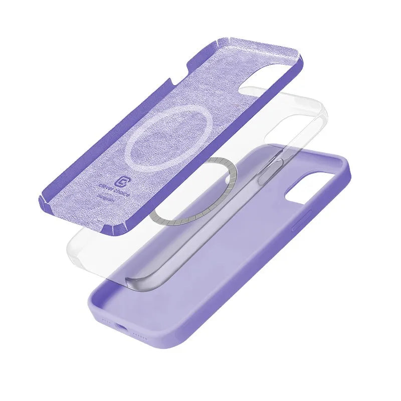 Crong Spalvos Dangtelis Magnetinis - iPhone 14 Plus MagSafe dėklas (Violetinė)