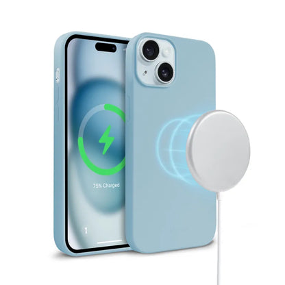 Crong Spalvos Dangtelis Magnetinis - iPhone 15 MagSafe Dėklas (Mėlynas)