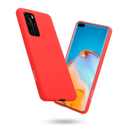 Crong spalvos dėklas - Huawei P40 dėklas (Raudonas)