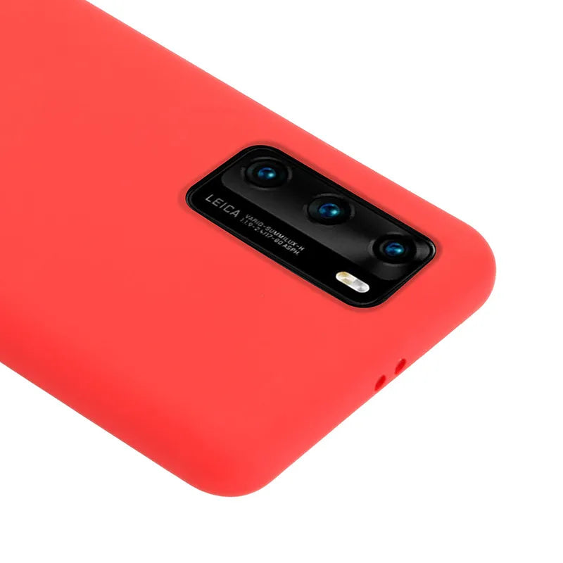 Crong spalvos dėklas - Huawei P40 dėklas (Raudonas)