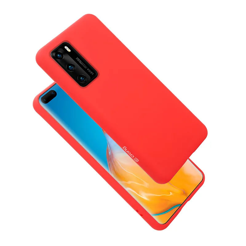 Crong spalvos dėklas - Huawei P40 dėklas (Raudonas)