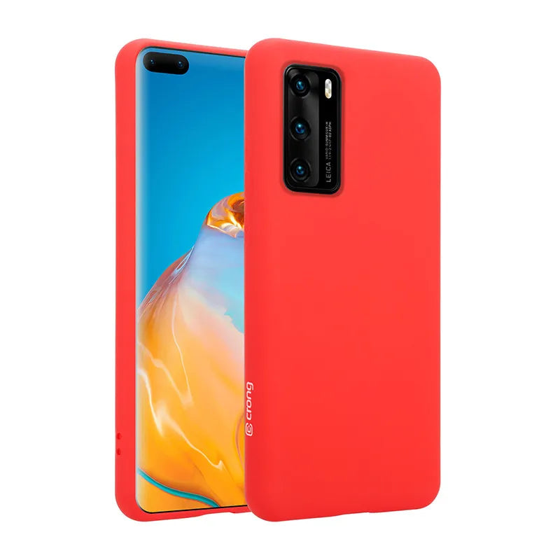Crong spalvos dėklas - Huawei P40 dėklas (Raudonas)