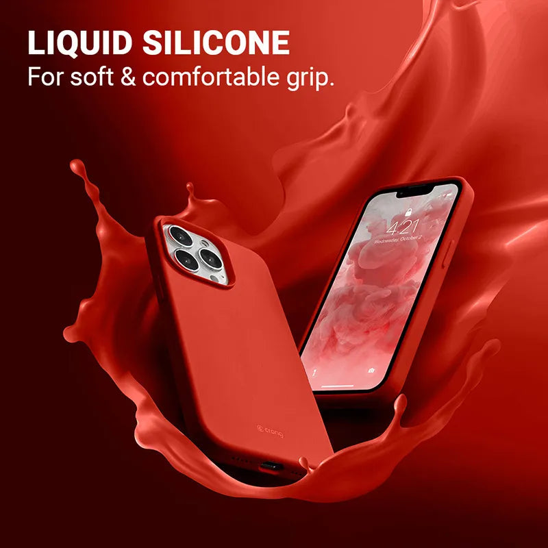 Crong spalvos dėklas - iPhone 13 Pro Max dėklas (raudonas)