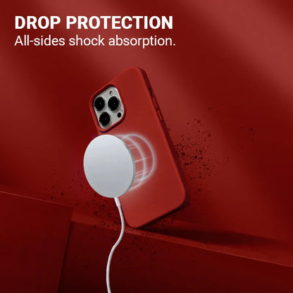 Crong spalvos magnetinis dėklas - iPhone 13 Pro Max MagSafe dėklas (raudonas)
