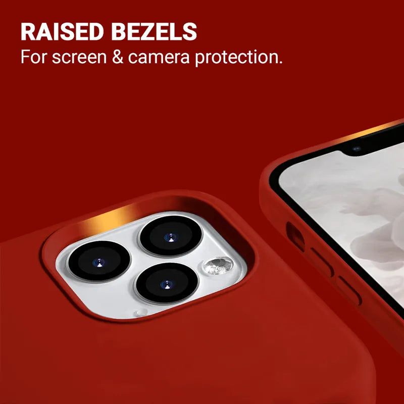 Crong spalvos magnetinis dėklas - iPhone 13 Pro Max MagSafe dėklas (raudonas)