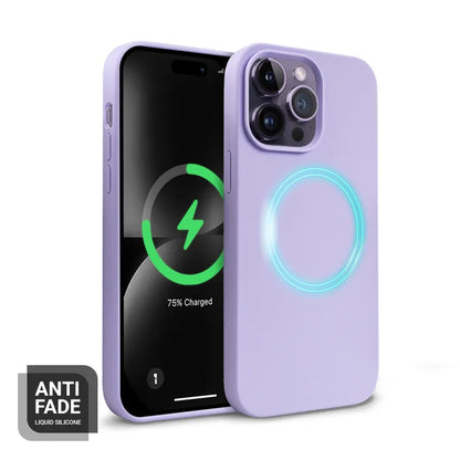 Crong Spalvos magnetinis dėklas – iPhone 14 Pro MagSafe dėklas (violetinis)