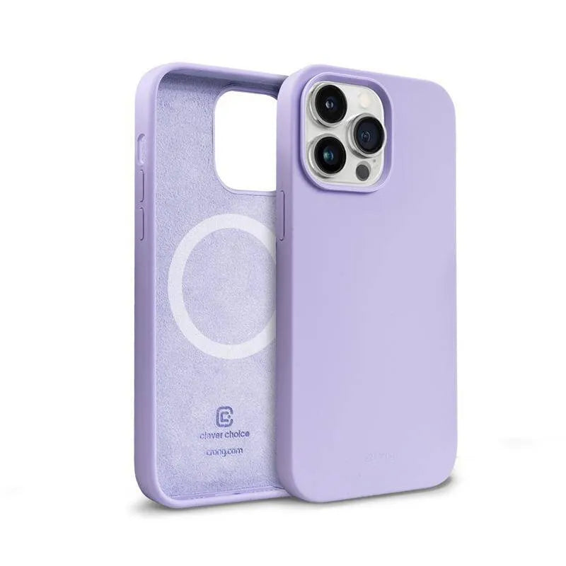 Crong Spalvos magnetinis dėklas – iPhone 14 Pro MagSafe dėklas (violetinis)