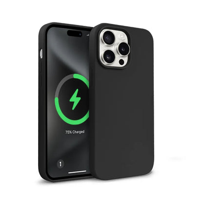 Crong Spalvos Magnetinis dėklas - iPhone 15 Pro MagSafe dėklas (Juodas)