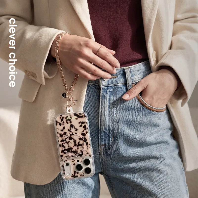 Crong telefono pakabukas – telefono dirželis (Beige Twist)