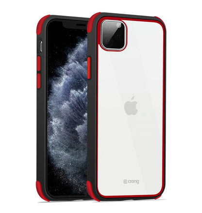 Crong Trace Clear dėklas - iPhone 11 Pro dėklas (juodas/raudonas)