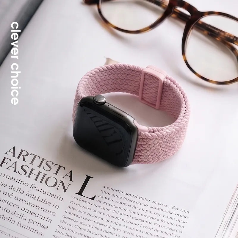 Crong Wave Band – Pinta apyrankė, skirta Apple Watch 38/40/41/42 mm (rožinė)