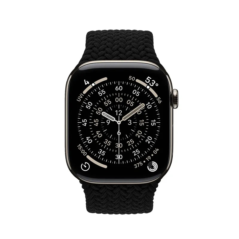 Crong Wave Band - Pinta apyrankė, skirta Apple Watch 44/45/46/49 mm (juoda)